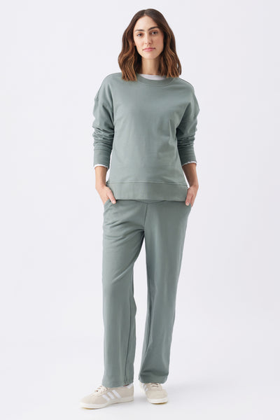 Relaxed Straight Leg Maternity Jogging Pants Sage
