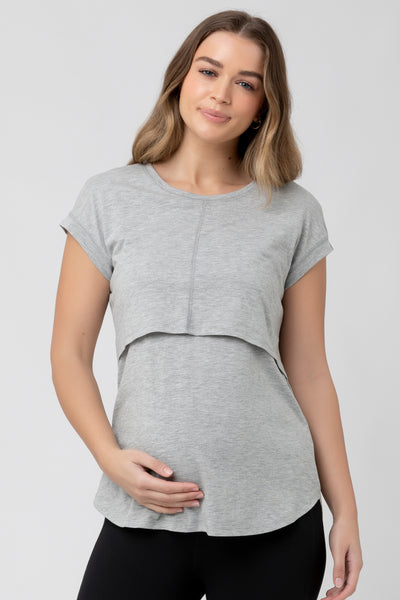 Maternity and nursing T-shirt, light grey