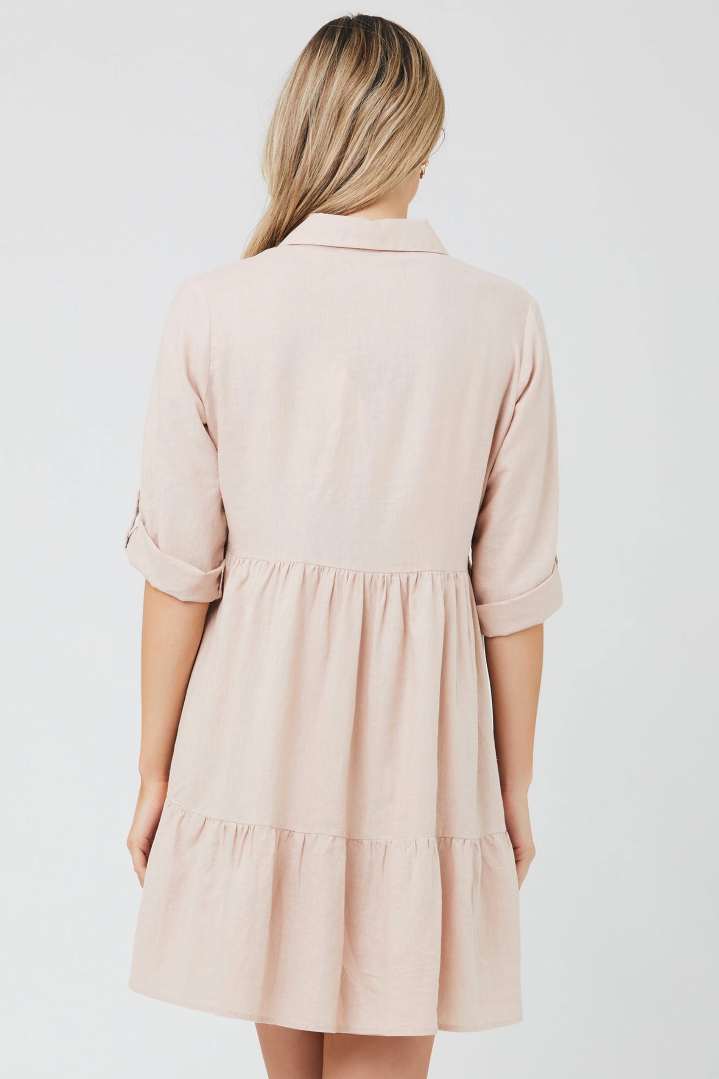 Umstands- und Still-Tunikakleid mit Knopfleiste peach