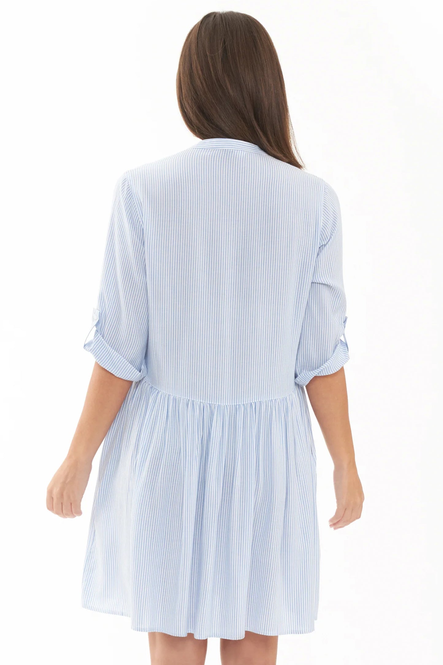 Umstands- und Still-Tunikakleid mit Streifen blau/weiß