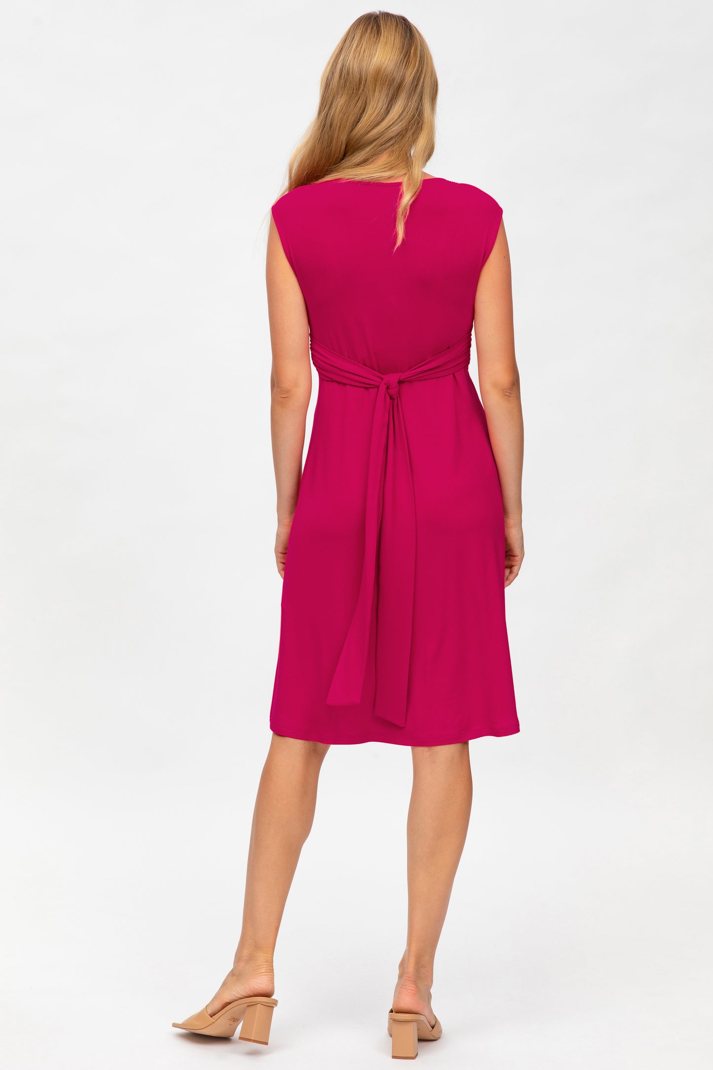 Umstands- und Stillkleid mit Knotendetail berry