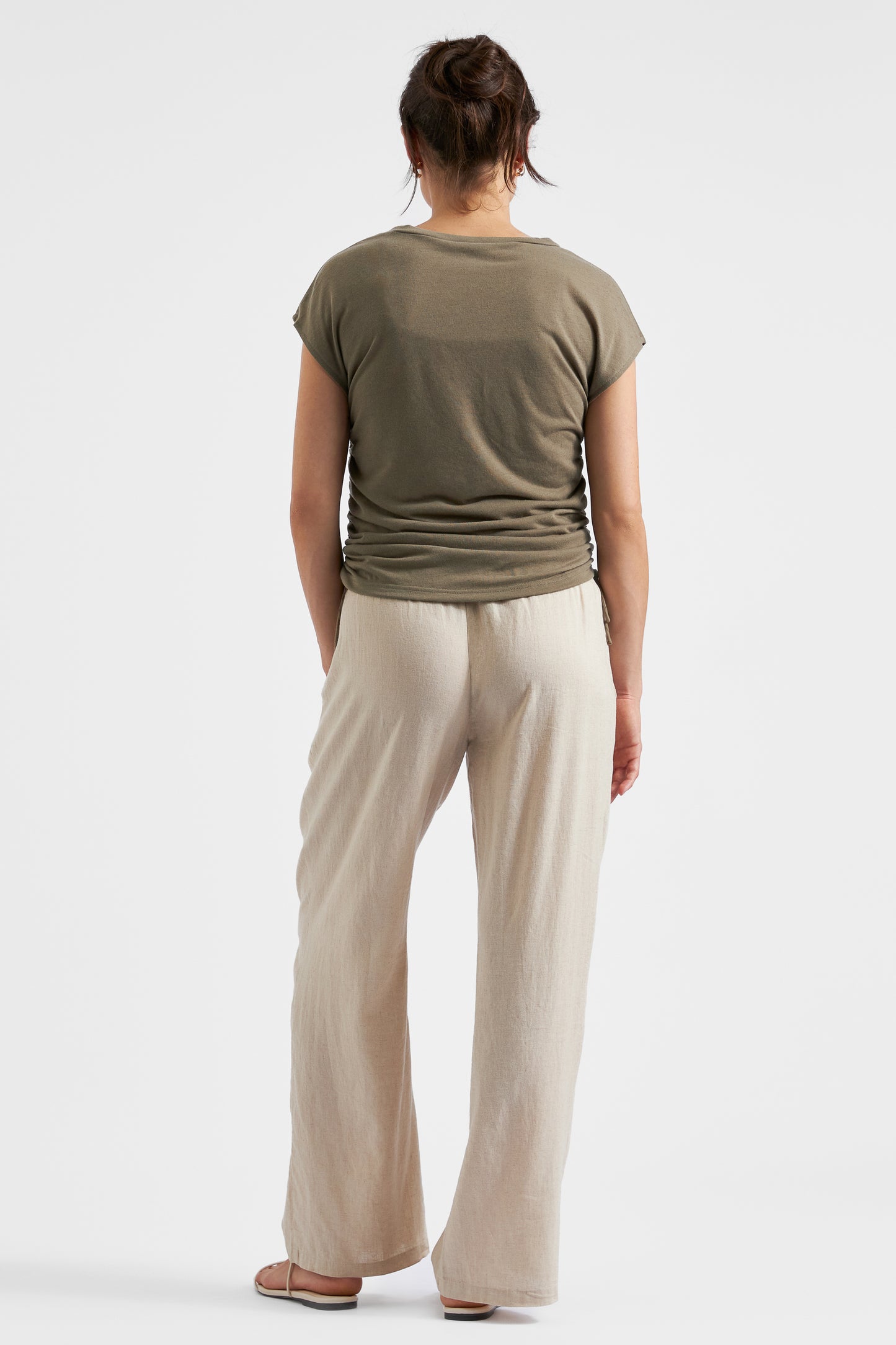 Umstandsshirt mit seitlicher Raffung khaki