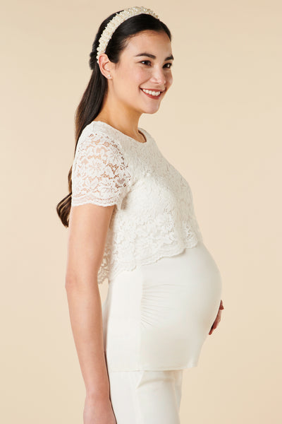 Maternity and nursing shirt with lace