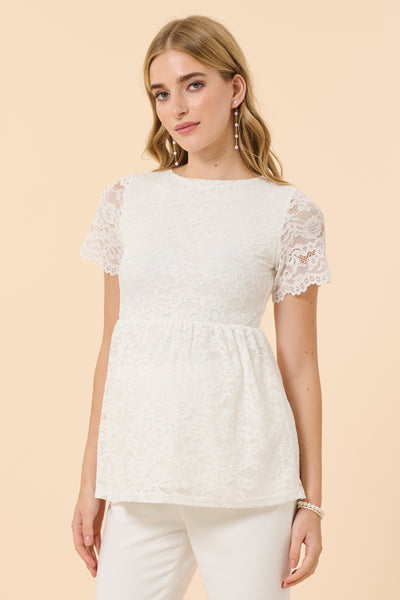 Maternity bridal shirt made of stretch lace