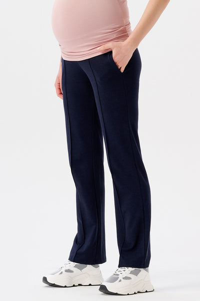 Maternity straight leg trousers, navy