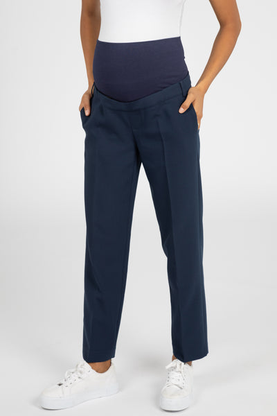 Maternity trousers with crease, navy