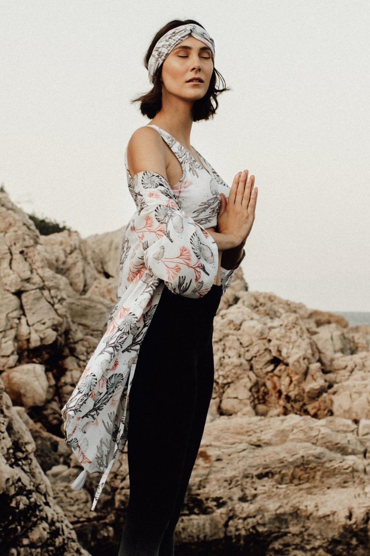 Umstandskimono mit Korallen Print