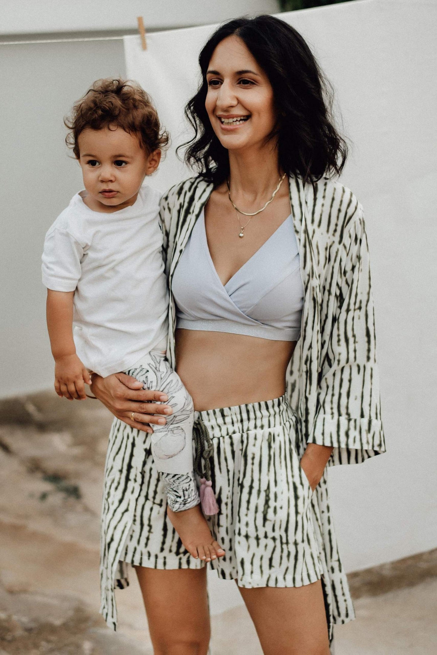 Umstandskimono mit Batik Print