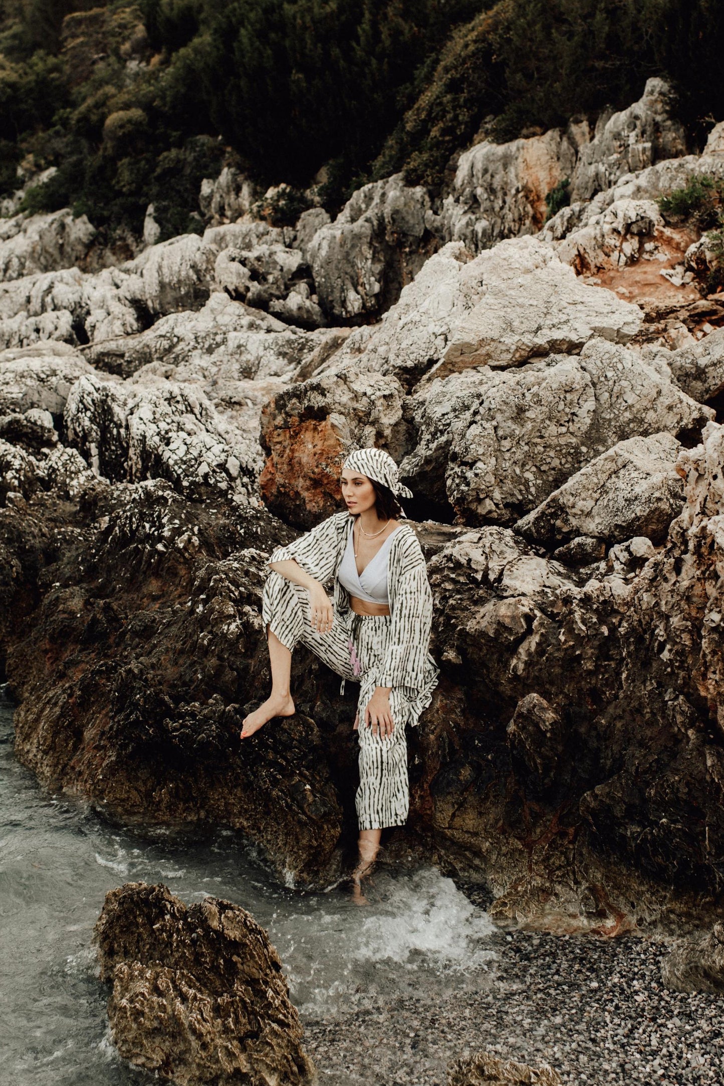 Umstandskimono mit Batik Print