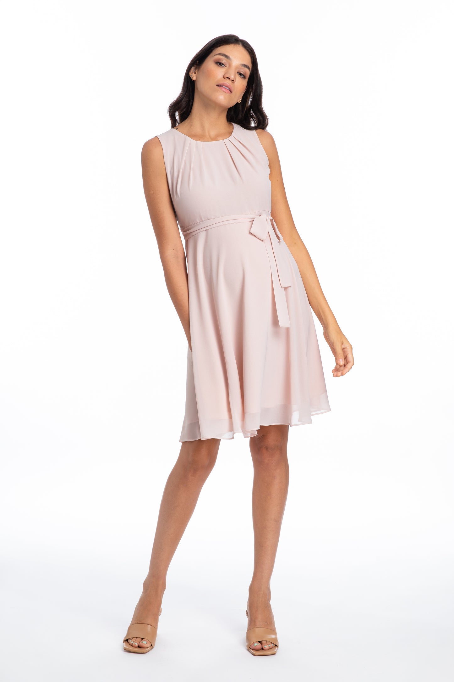 Umstandskleid rosa aus Georgette