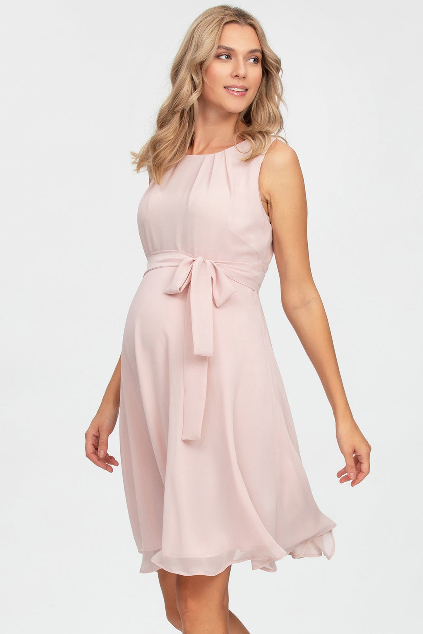 Umstandskleid rosa aus Georgette