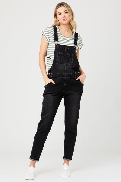 Umstandsjeanslatzhose schwarz