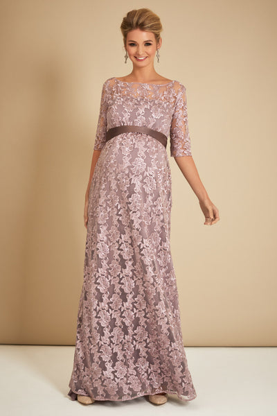 A-Line Umstandskleid aus Spitze lang rose