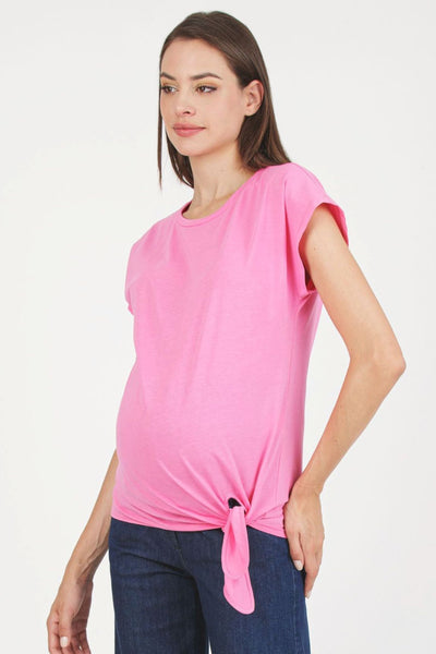 Maternity shirt with knot, berry