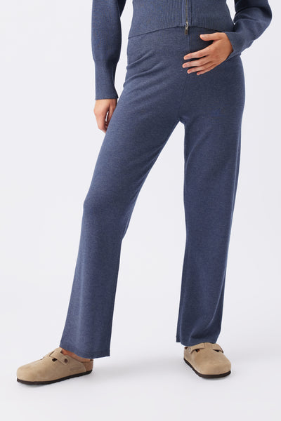 Umstandsstrickhose blau meliert