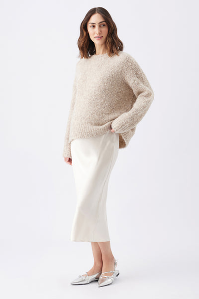 Satin maternity skirt ivory