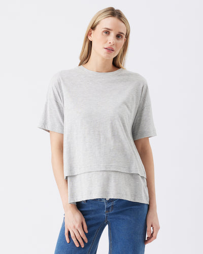 Maternity and nursing shirt, grey melange