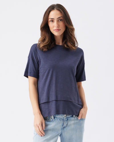 Maternity and nursing shirt indigo
