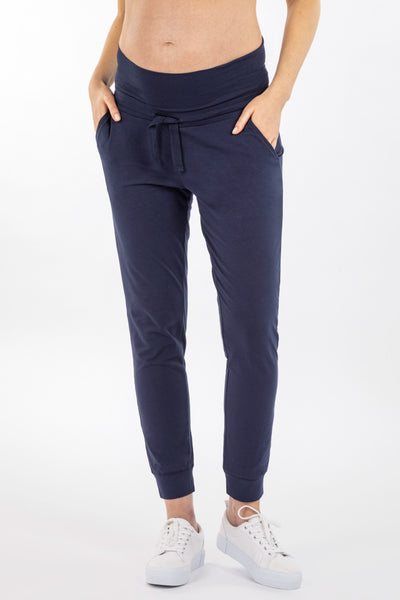 Organic maternity jogging pants navy