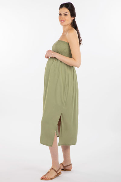 2-in-1 maternity skirt and dress, khaki