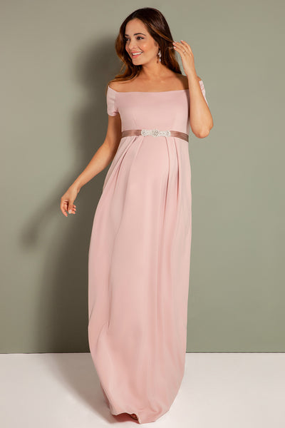 Umstandsrobe mit U-Boot Ausschnitt Mellow Rose