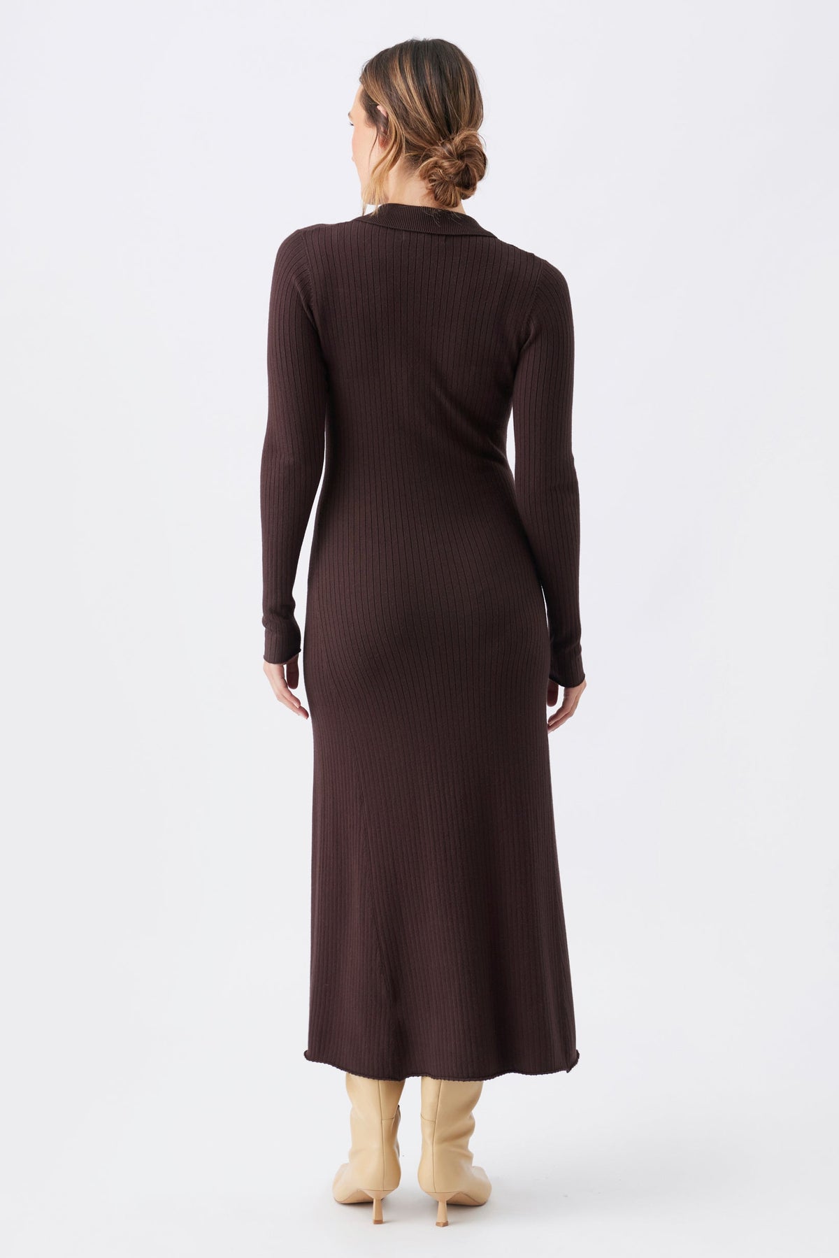 Midi Umstands- und Stillkleid aus Strick mit Polokragen RIP26AW14 5