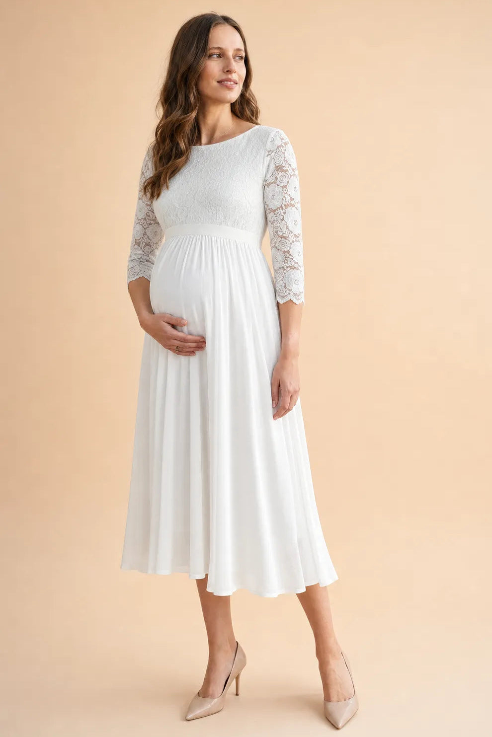 Midi Umstandsbrautkleid mit tiefem Rückenausschnitt MAM26AW22 6