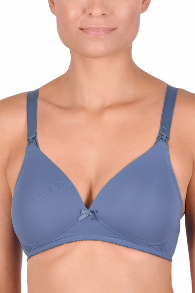 Naturana nursing bra with molded cups, blue