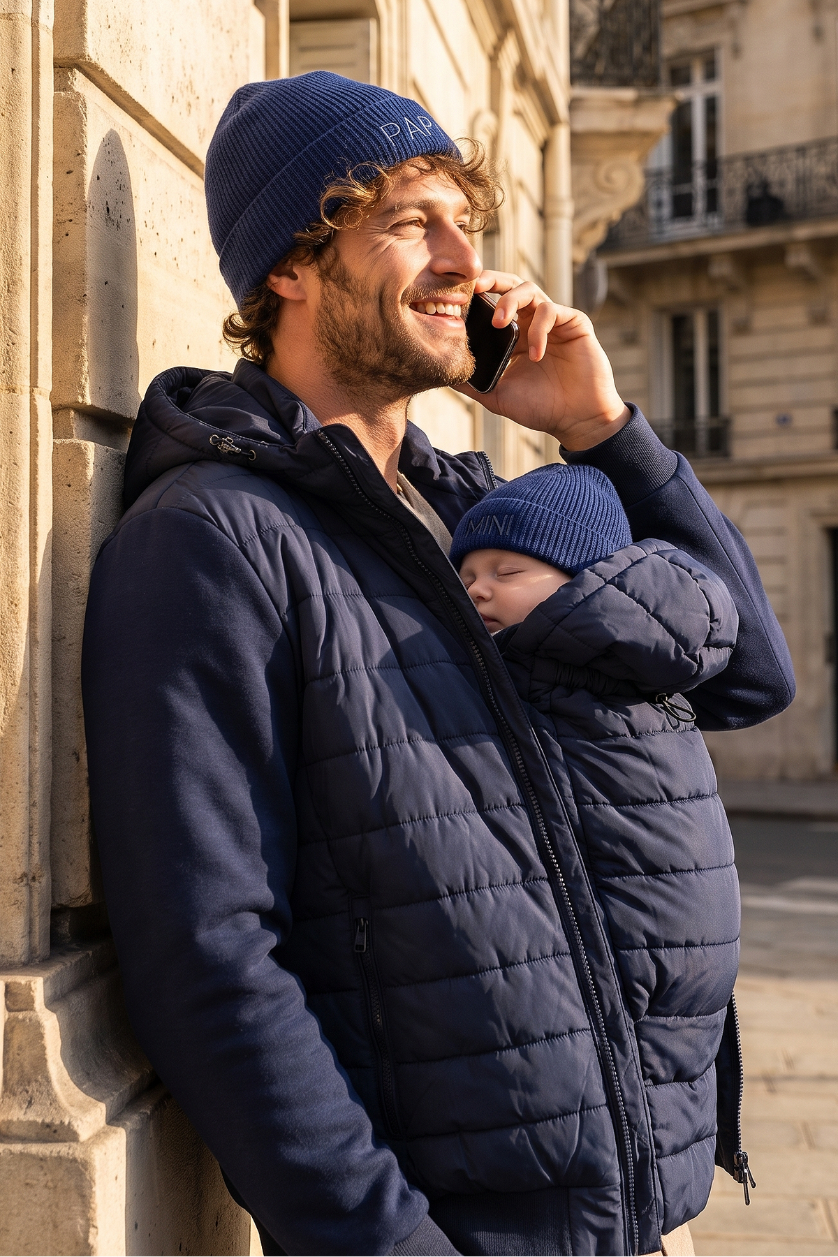 Papa Eco 2-in-1 Windbreaker Tragejacke navy MAM230182 1