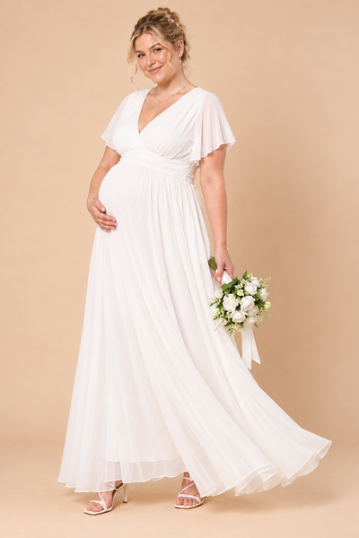Plus Size Maxi Chiffon Umstands- und Stillbrautkleid