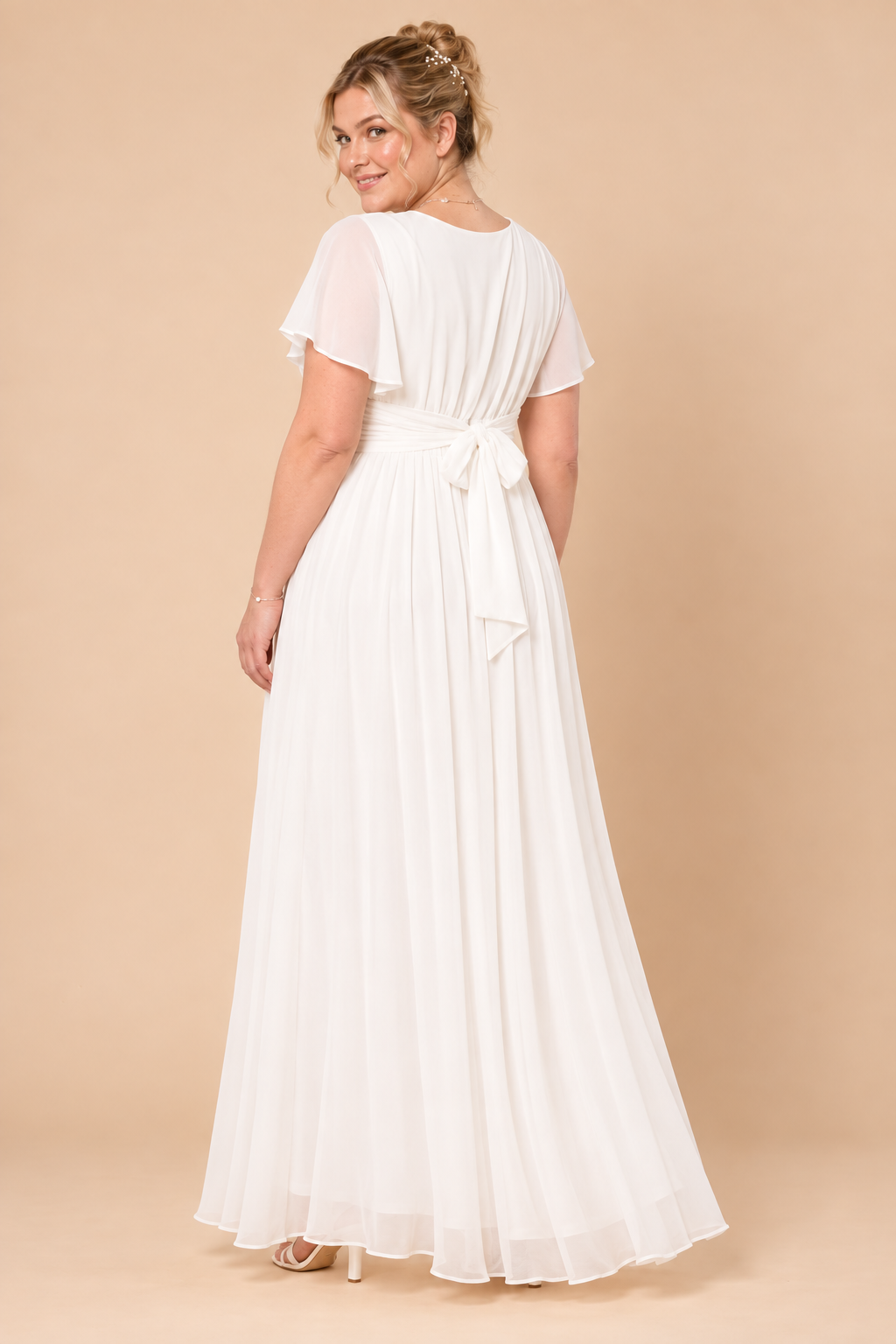 Plus Size Maxi Chiffon Umstands- und Stillbrautkleid MAM26S135 2