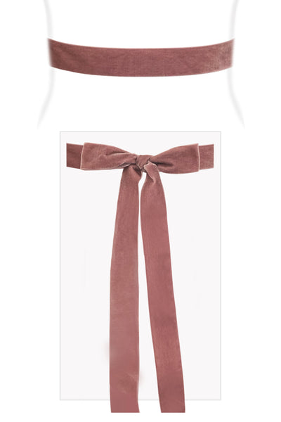mauve velvet sash