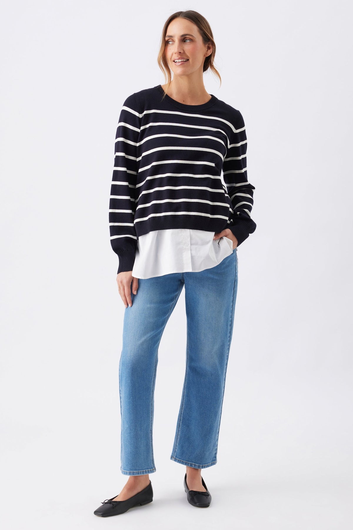 Straight Leg Umstandsjeans mit Unterbauchbund RIP26AW21 3