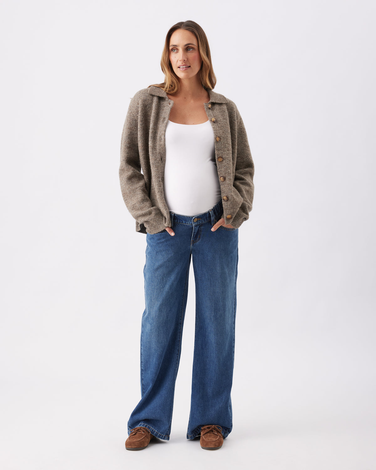 Umstands- und Still-Strickjacke mit Polokragen RIP26AW06 3
