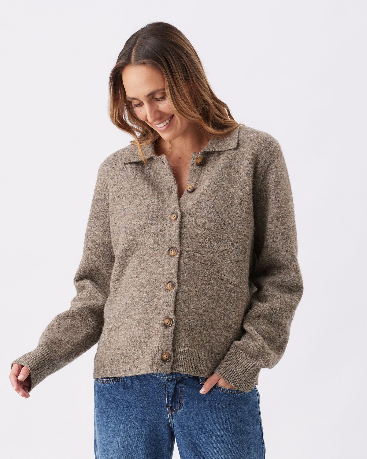 Umstands- und Still-Strickjacke mit Polokragen RIP26AW06 4