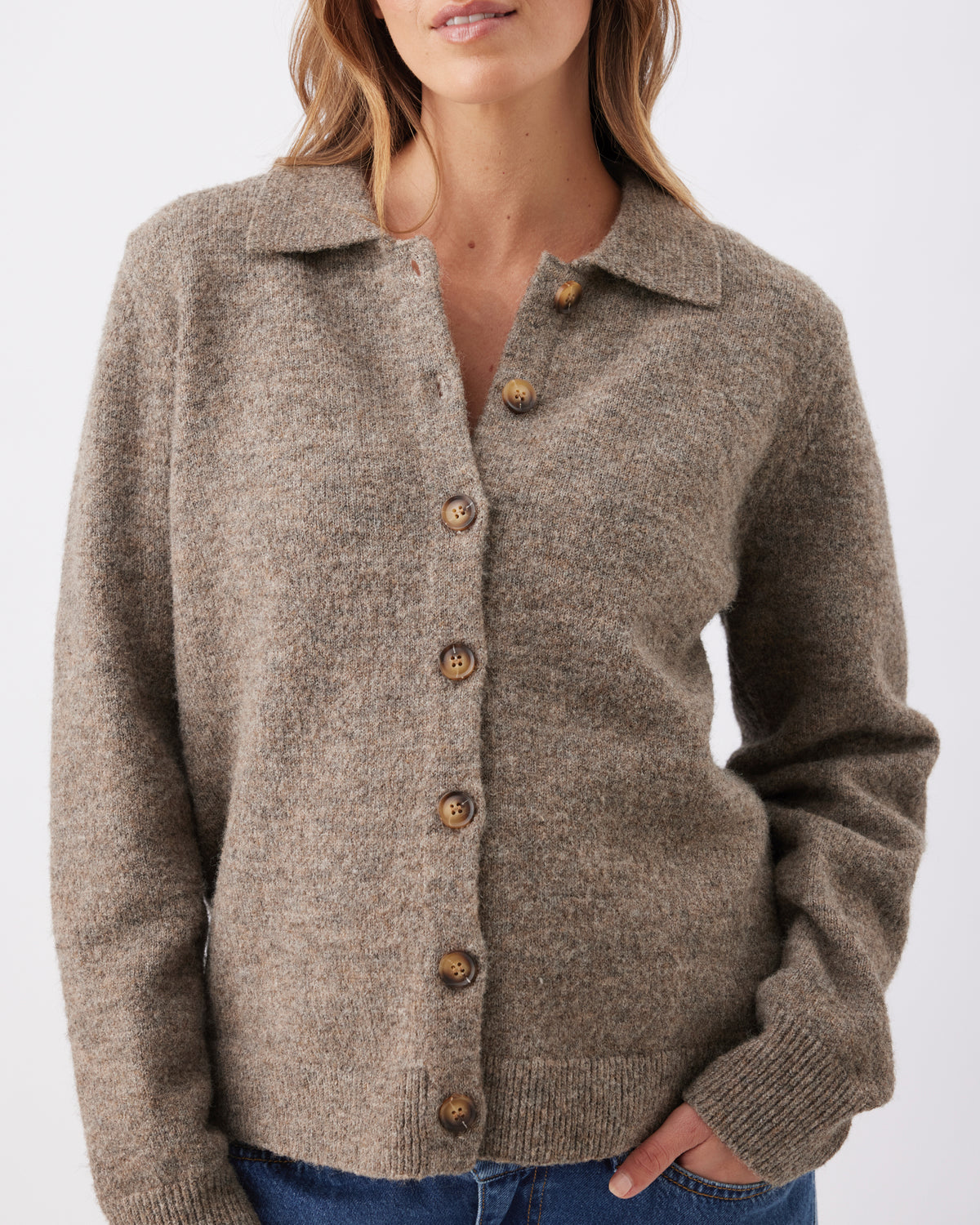 Umstands- und Still-Strickjacke mit Polokragen RIP26AW06 6