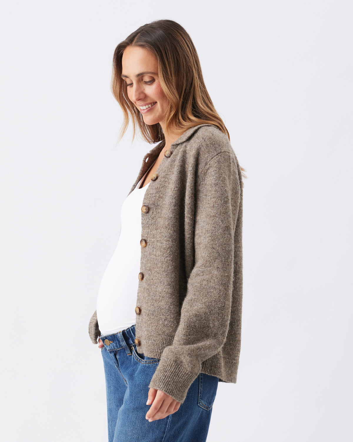 Umstands- und Still-Strickjacke mit Polokragen RIP26AW06 7