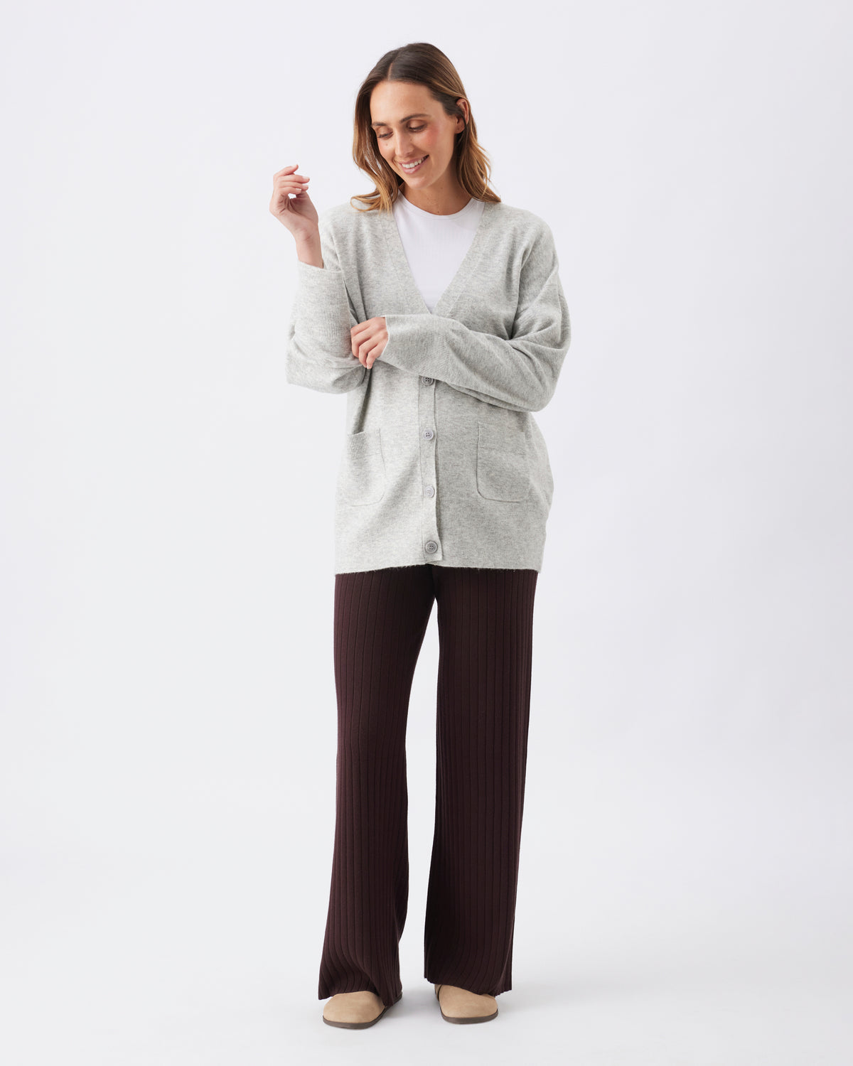 Umstands- und Still-Strickjacke mit V-Ausschnitt RIP26AW08 2