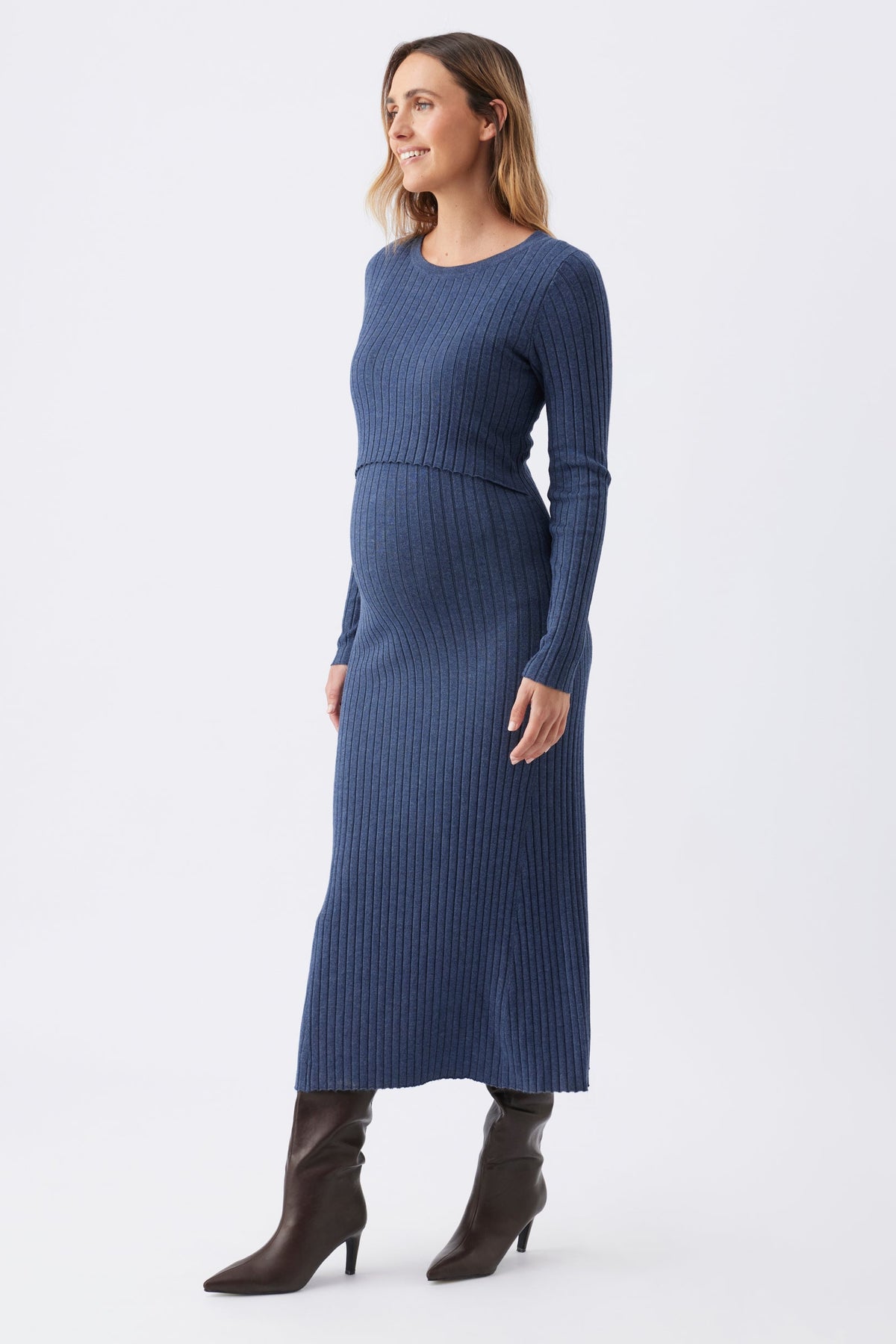 Umstands- und Stillkleid aus Strick in Midilänge RIP26AW11 1