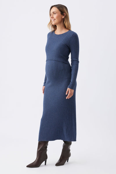 Umstands- und Stillkleid aus Strick in Midilänge