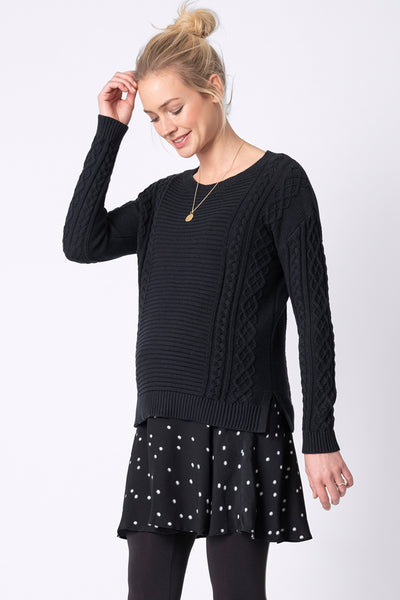Umstands- und Stillkleid mit Strickoberteil