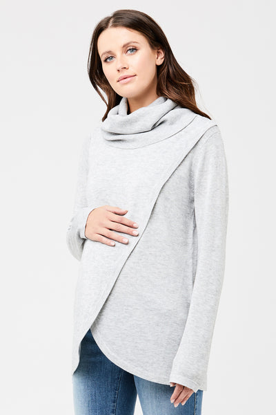 Maternity and nursing turtleneck sweater