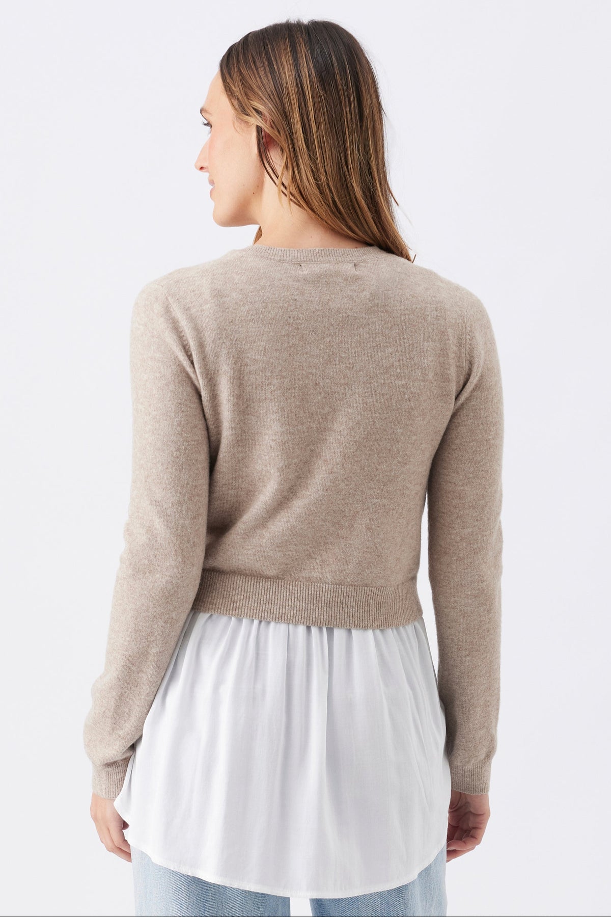 Umstands- und Stillpullover aus Strick im 2-in-1 Layer-Look mokka RIP26AW18 4