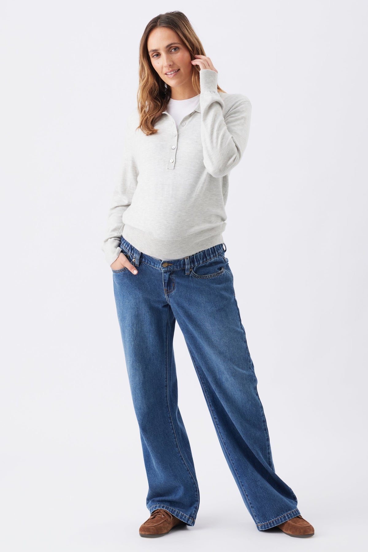 Umstands- und Stillpullover aus Strick mit Polokragen RIP26AW17 2