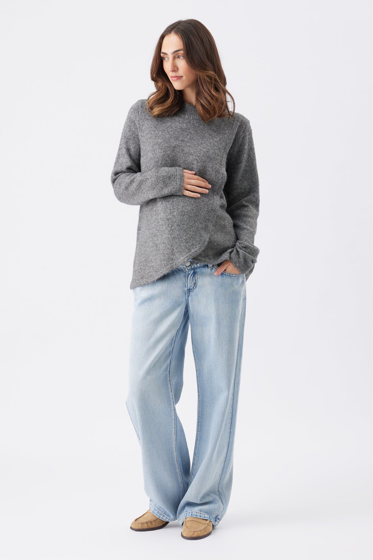 Umstands- und Stillpullover aus Strick mit Stehkragen RIP26AW23 3
