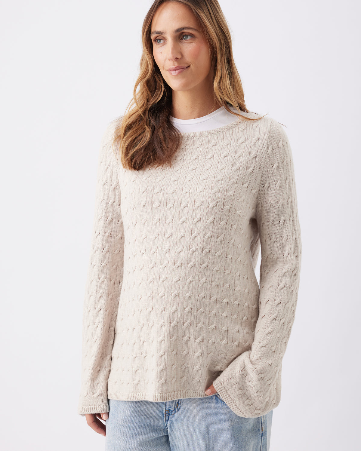 Umstands- und Stillpullover aus Zopfstrick RIP26AW07 1