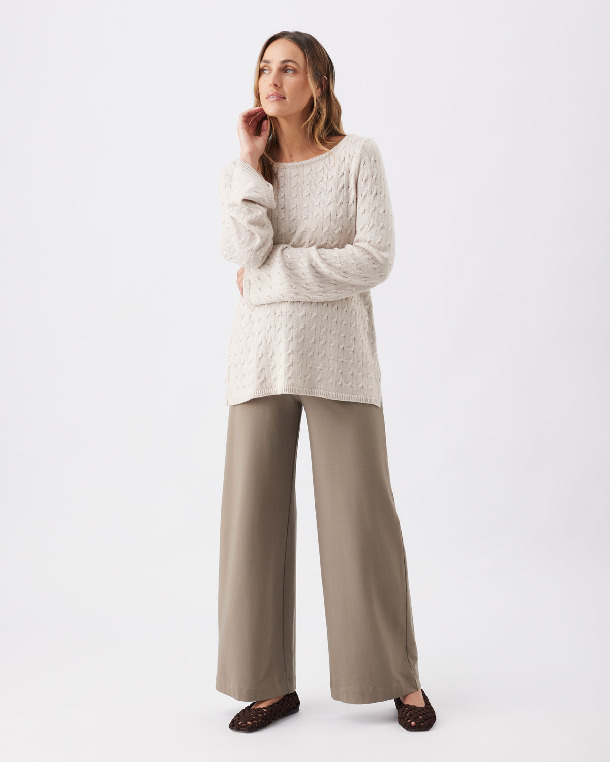 Umstands- und Stillpullover aus Zopfstrick RIP26AW07 6