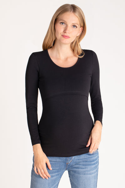 Umstands- und Stillshirt aus Bio-Baumwolle schwarz