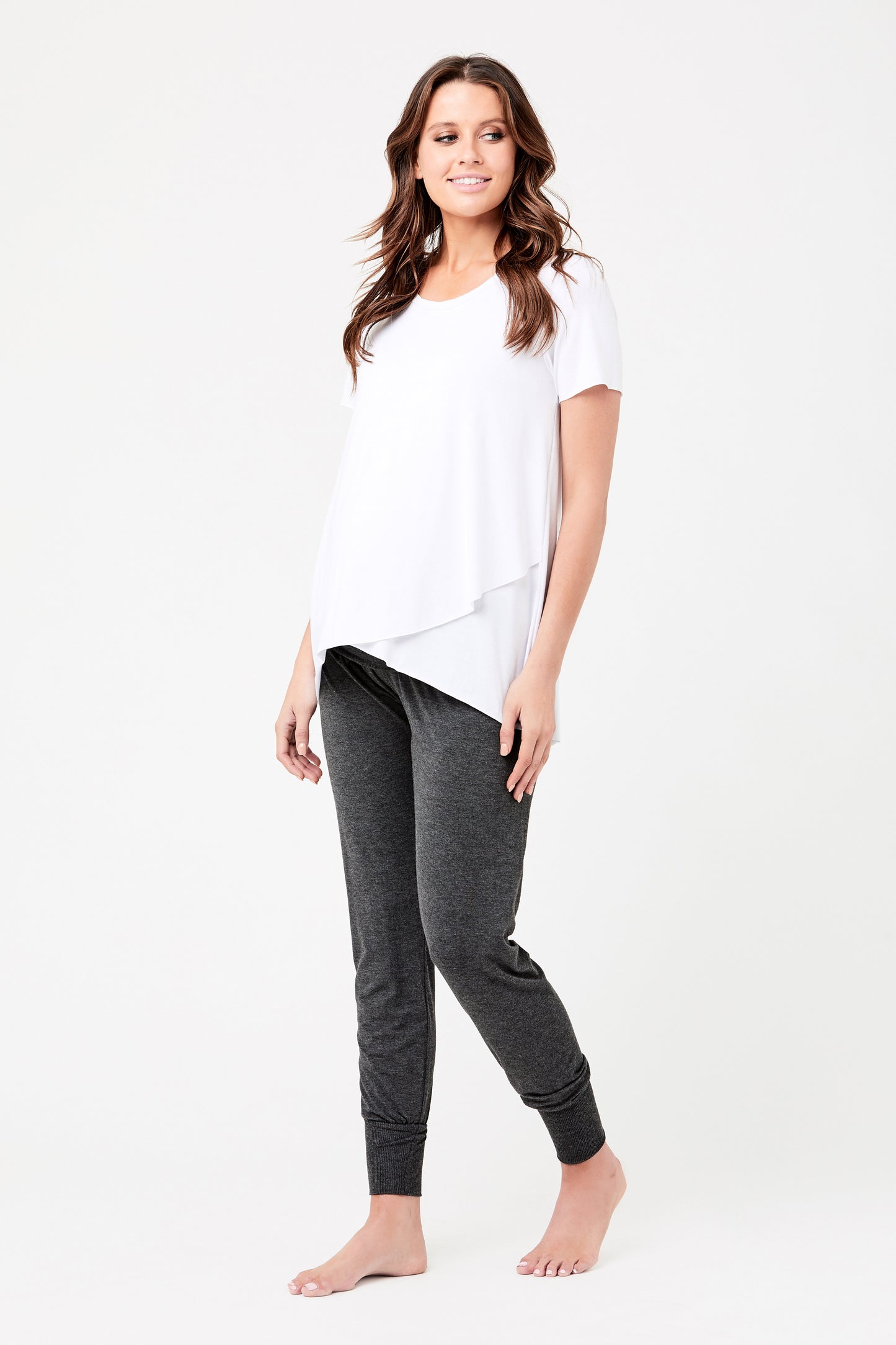 Raw Edge Umstands- und Stillshirt weiß