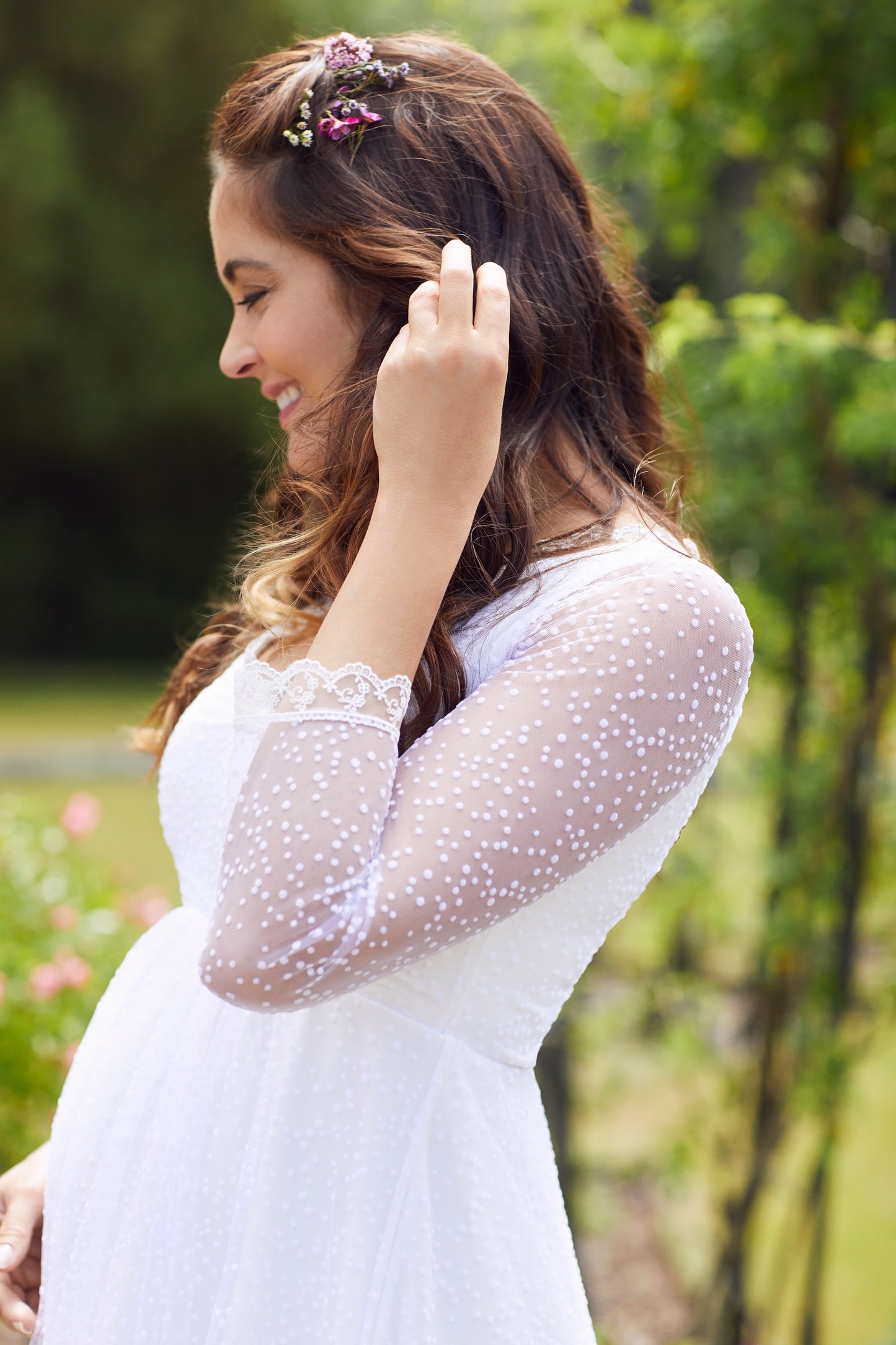 Spitzen Umstandsbrautkleid